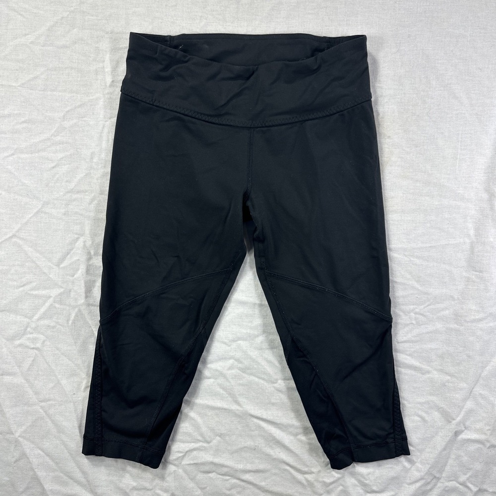 Lululemon Women's Capri Leggings Black Size 6 Stretch Athleisure Yoga 16"